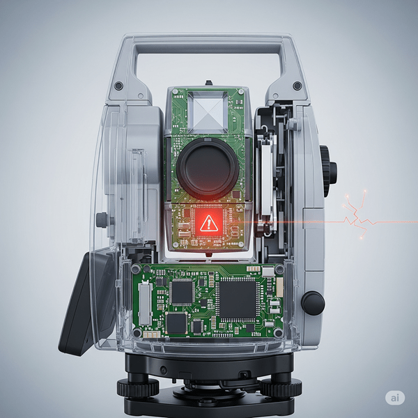 توتال استیشن روشن نمی‌شود